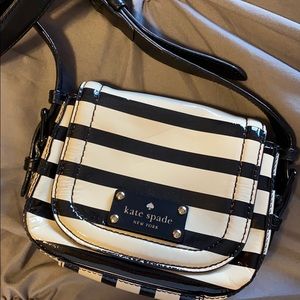 Kate Spade black & white striped cross body